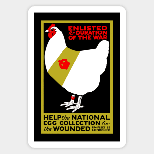 1914 World War I Propaganda Poster Chickens Magnet